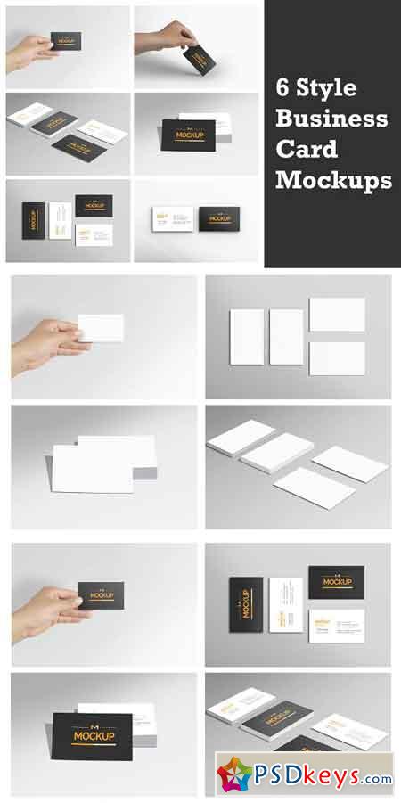 6 Style Business Card Mockups 2281641