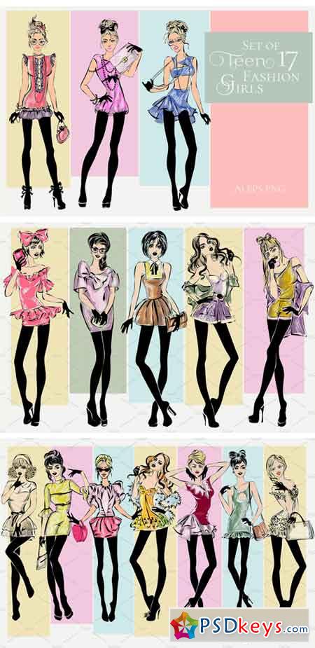 17 Teen Fashion Girls Illustrations 2420554