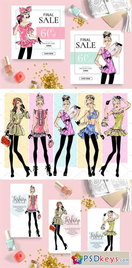 17 Teen Fashion Girls Illustrations 2420554