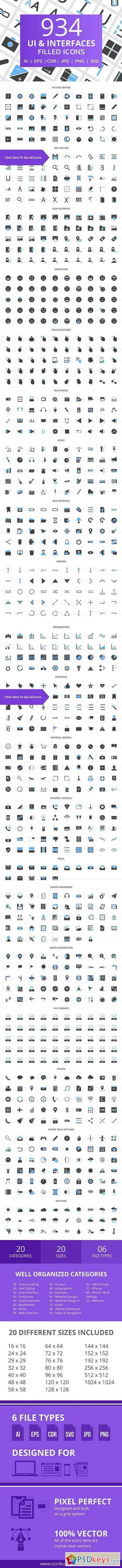 934 UI & Interfaces Filled Icons 2402731