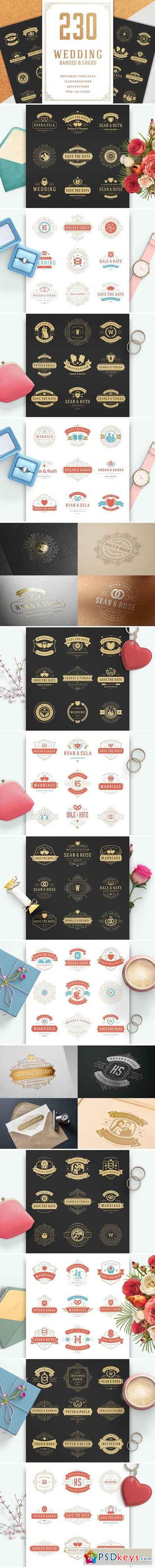 230 Wedding Logos and Badges Bundle 2402090