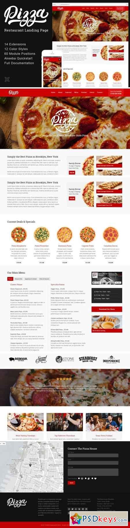 Pizza Restaurant Joomla Landing Page 2144474