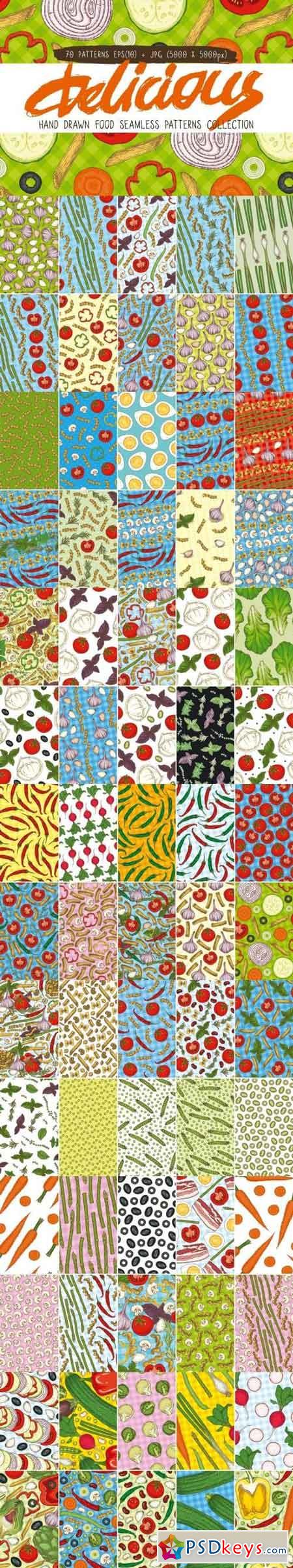Food Seamless Patterns Collection