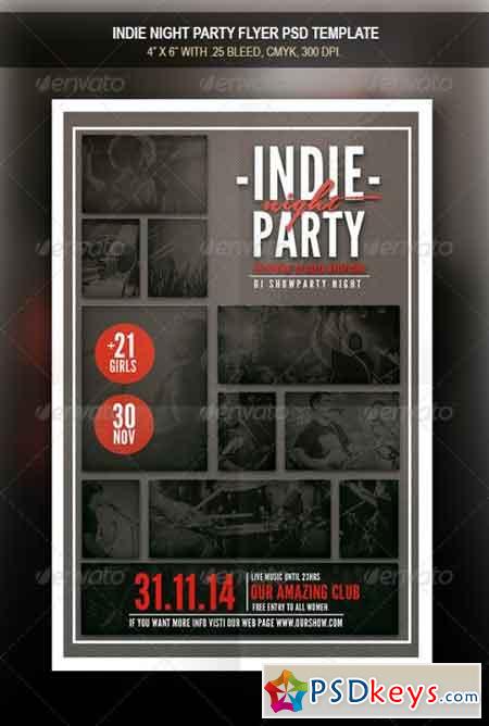 Indie Party Night Flyer 8524814