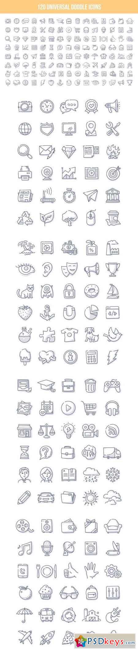120 Universal Doodle Icons