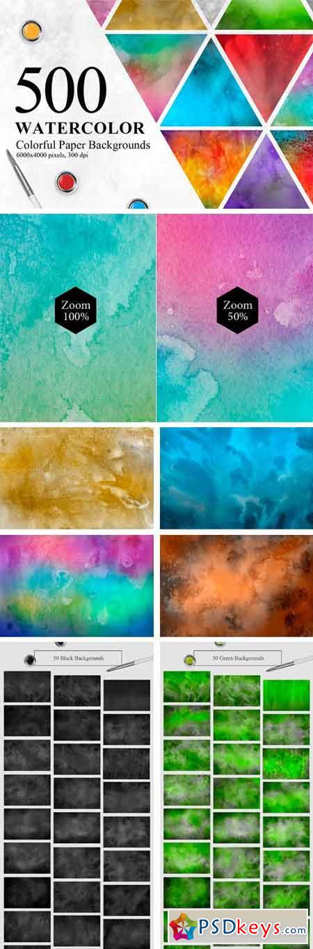 500 Watercolor Paper Backgrounds 2447935