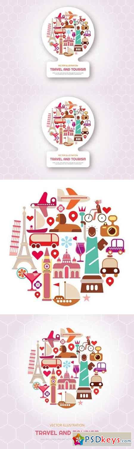 Travel and Tourism vector illustration