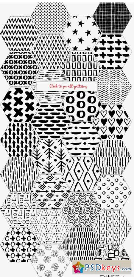 30 Seamless Ink Marks Patterns 2421207