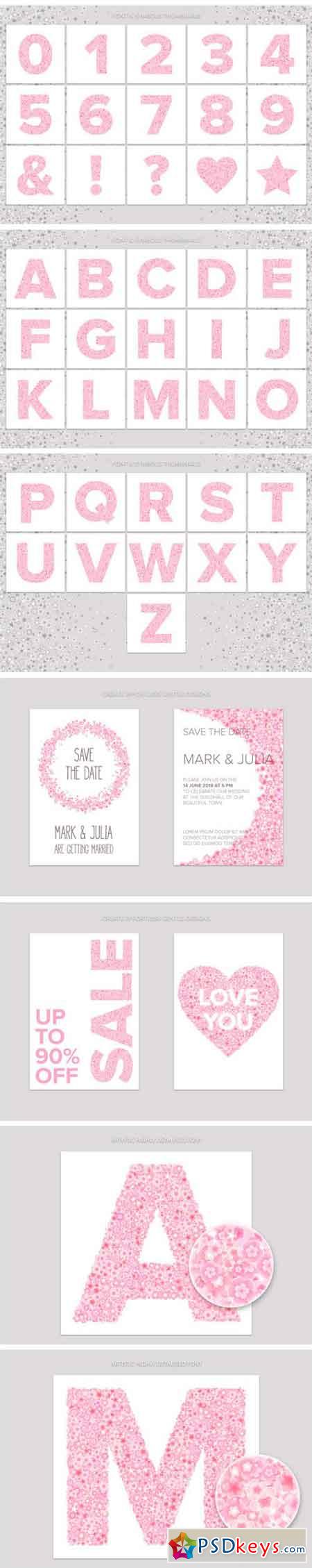 Cherry Blossom Font & Backgrounds