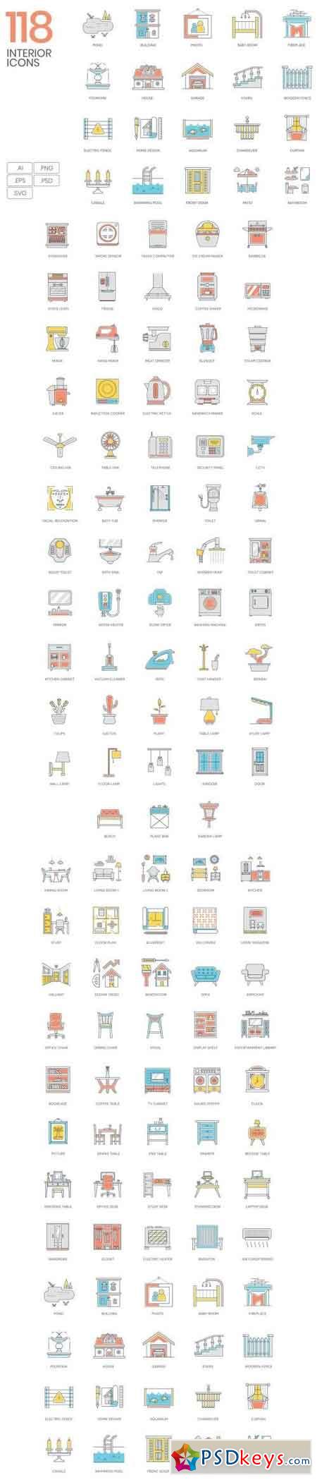 118 Interior Design & Furniture Icons