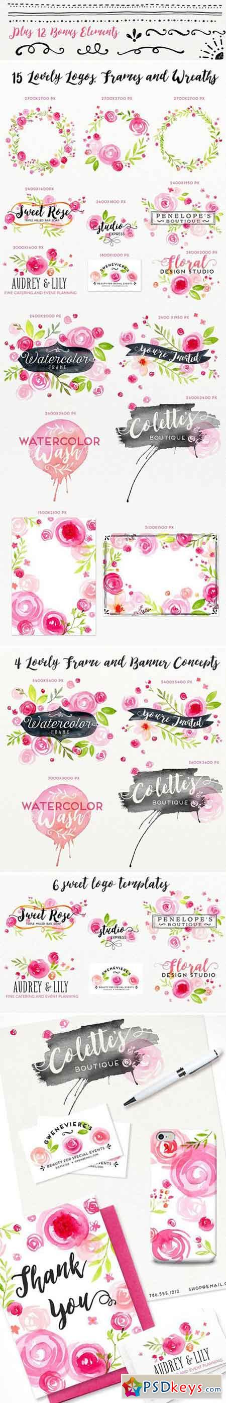 HAND PAINTED WATERCOLOR FLORAL PACK 2459000