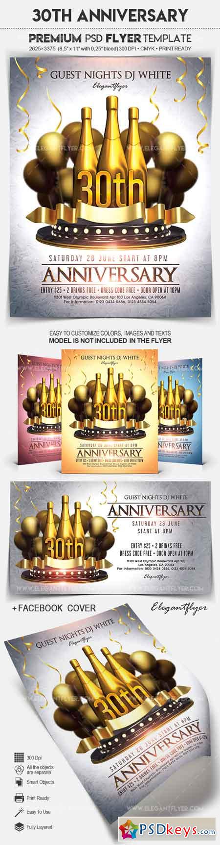 30th Anniversary  Flyer PSD Template