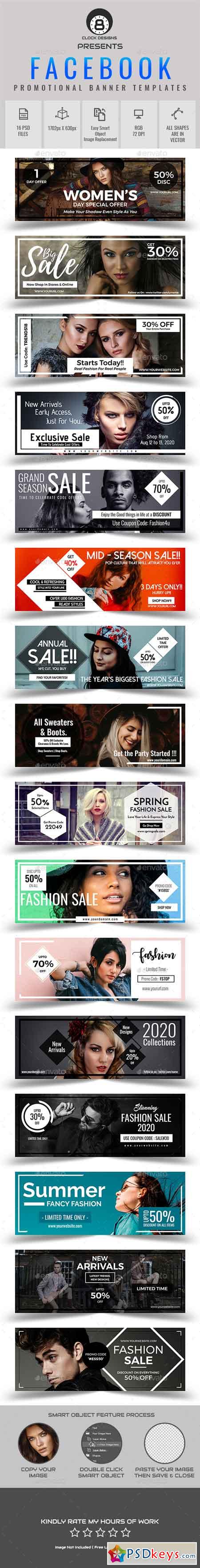 Promotional Facebook Cover Templates (16 in 1) 21921100