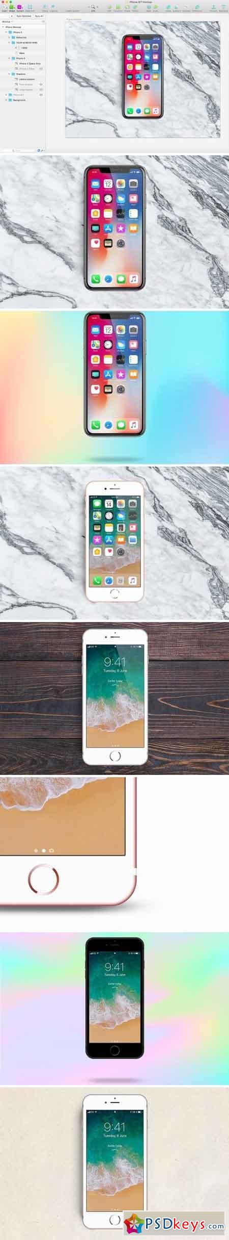 iPhone X, 8 and 7 Mockup  Sketch 1611410