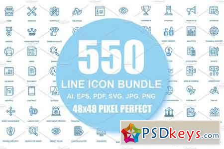 550 Line Icons Bundle 2376348