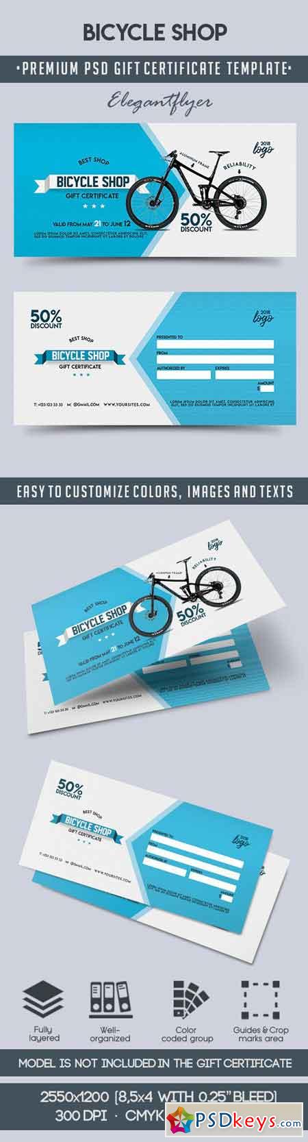 Bicycle Sales  Premium Gift Certificate PSD Template
