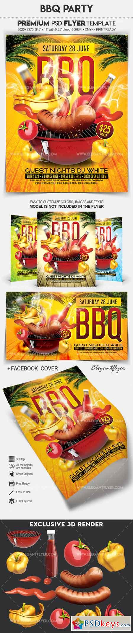BBQ Party  Flyer PSD Template