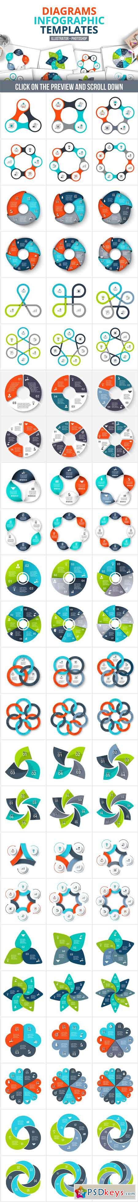 Diagrams infographic templates 967015