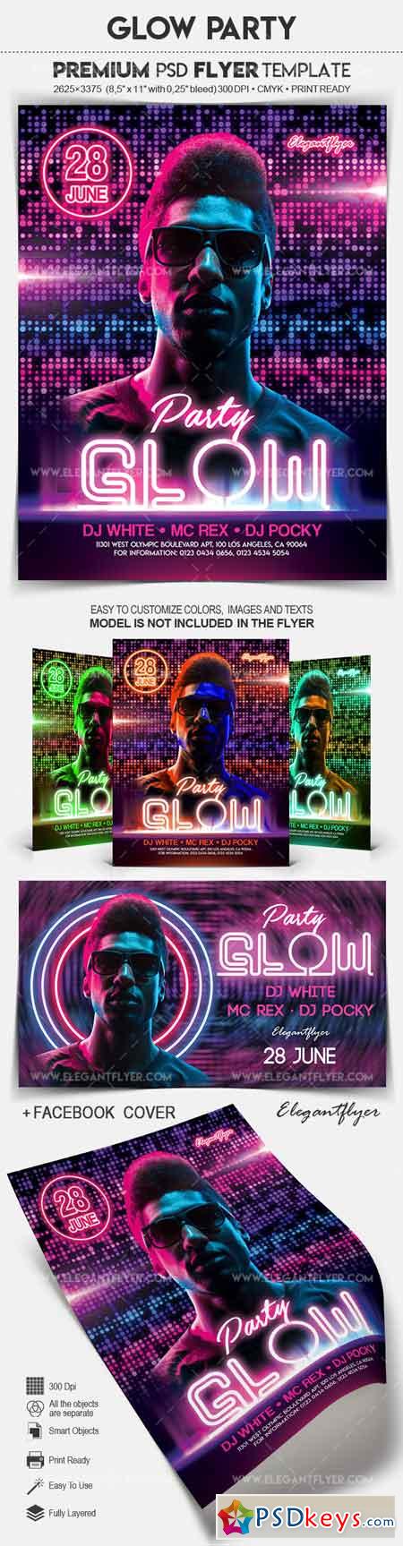 Glow Party  Flyer PSD Template