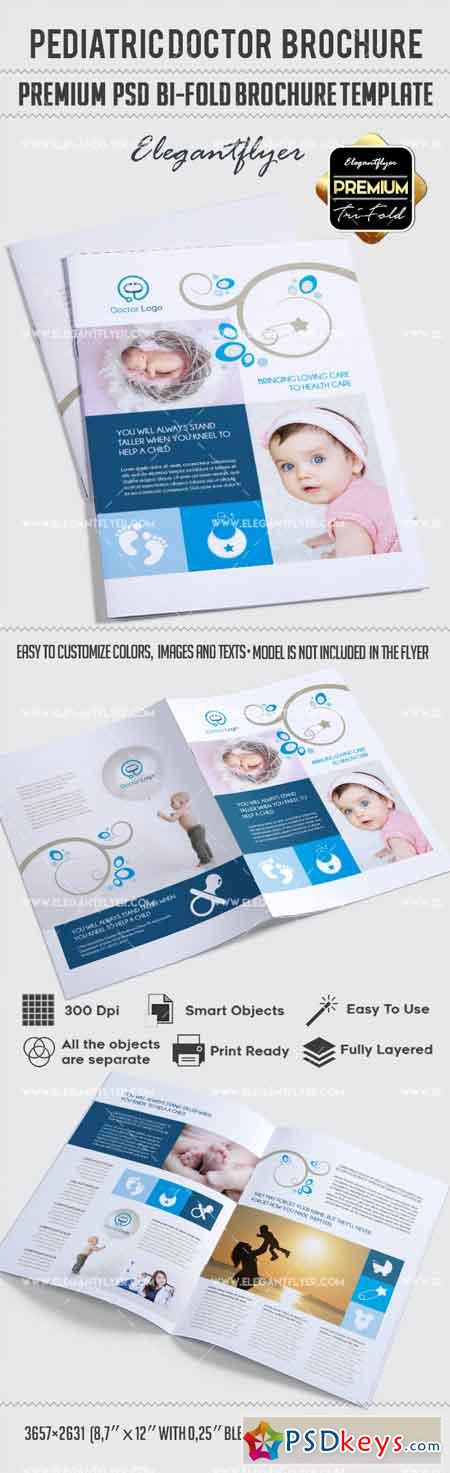 Pediatric Doctor  Bi-Fold Brochure PSD Template
