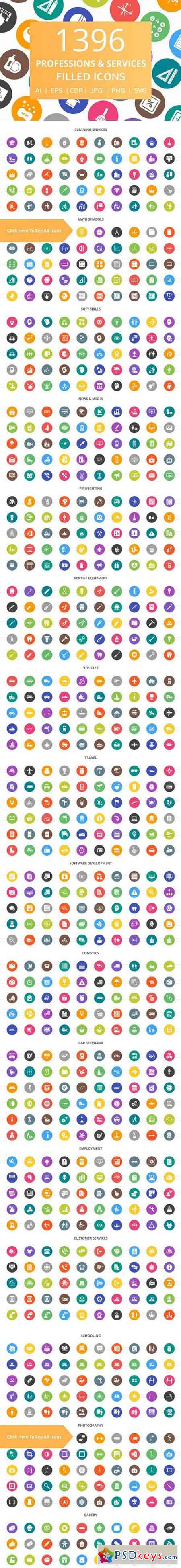 1396 Professions Filled Round Icons 2428144