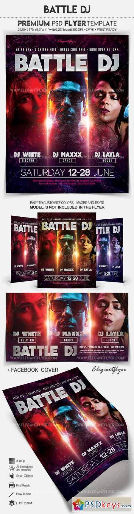 Battle DJ  Flyer PSD Template