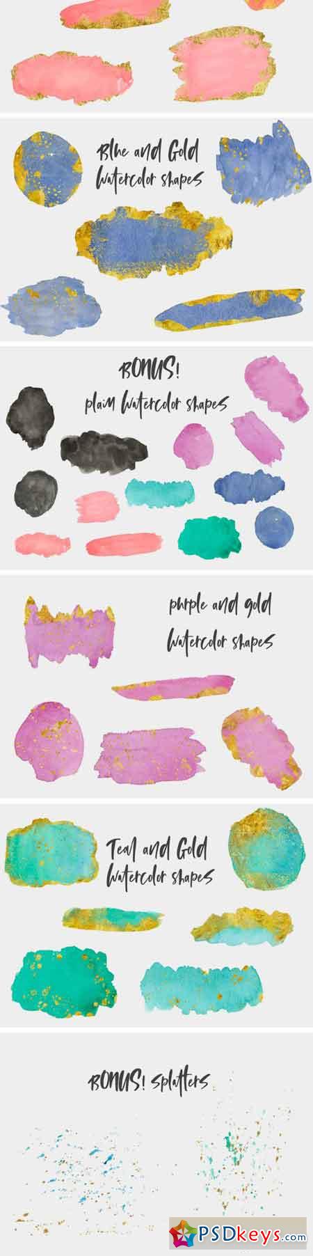 Watercolor and Gold Texture Pack 2392949