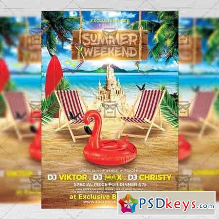 Summer Weekend Flyer  Seasonal A5 Template