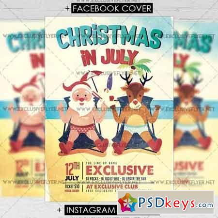 Christmas in July Celebration  Premium A5 Flyer Template