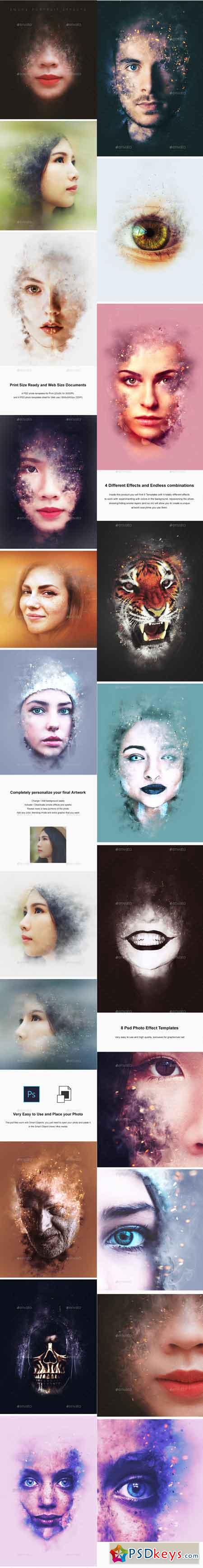 Artistic Smoke Portrait Photo Effect Templates 21912573
