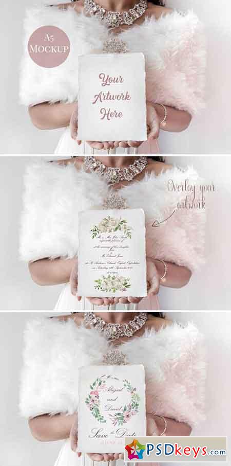 Woman holding A5 paper - wedding 2486727