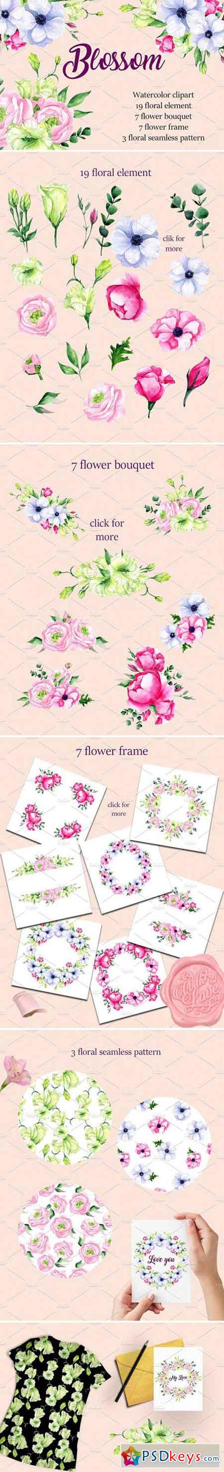 Watercolor clipart Blossom 2486278