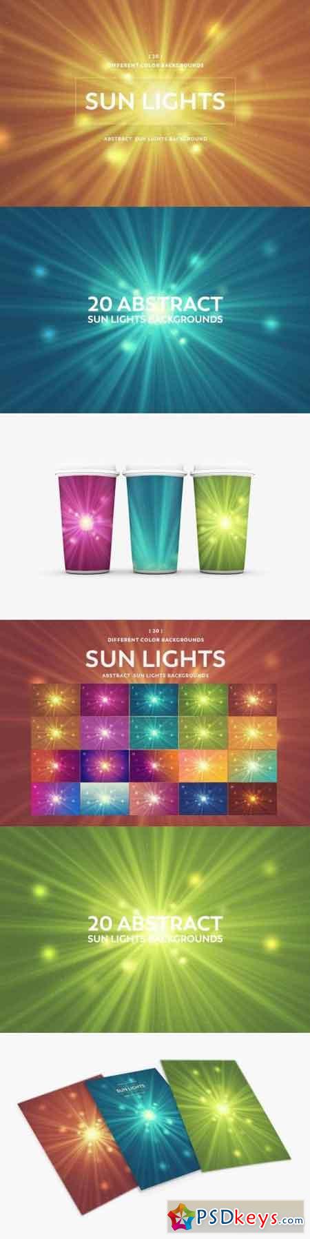Abstract Sun Lights Backgrounds