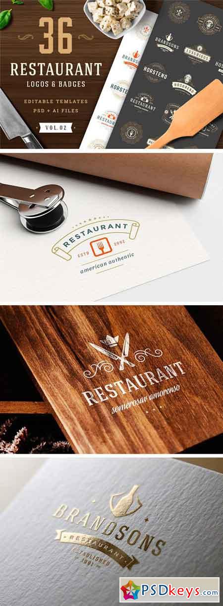 36 Restaurant Logos and Badges 2422311