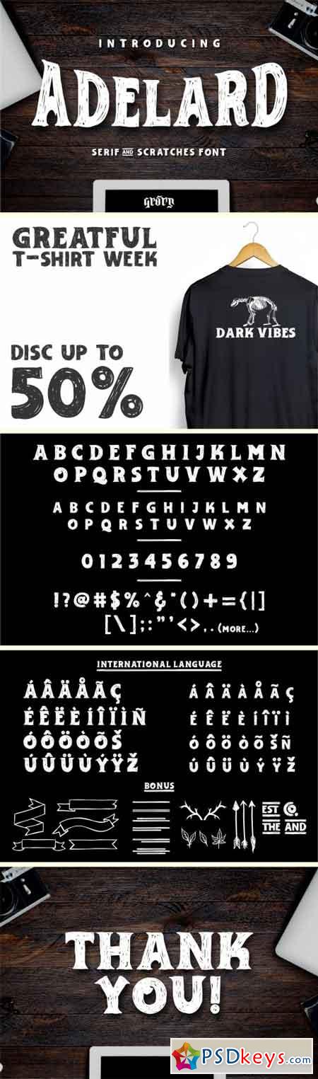 Adelard Serif & Scratches Font