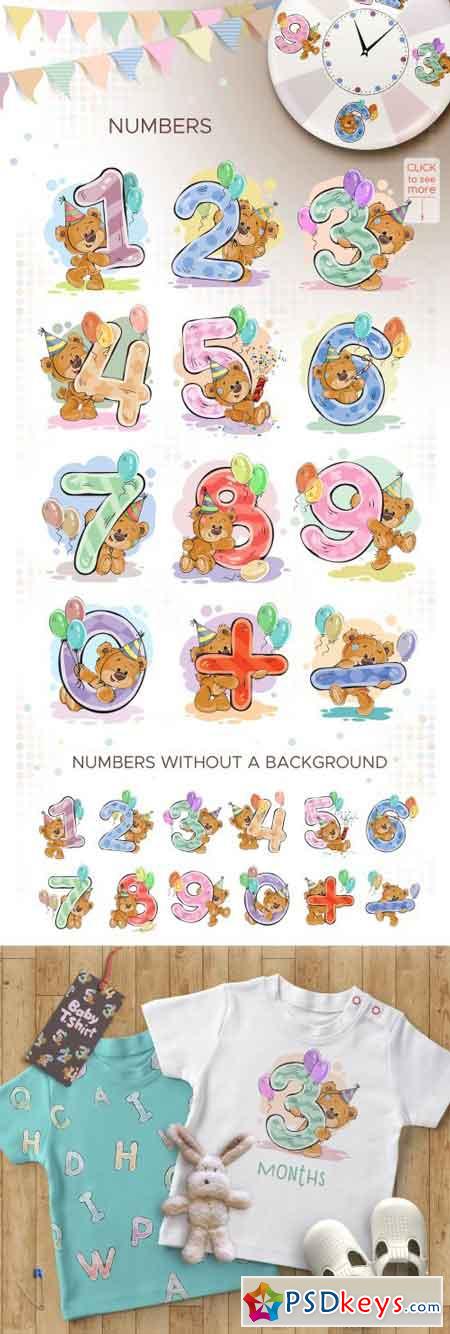 Kid's alphabet with cartoon bear 2100596