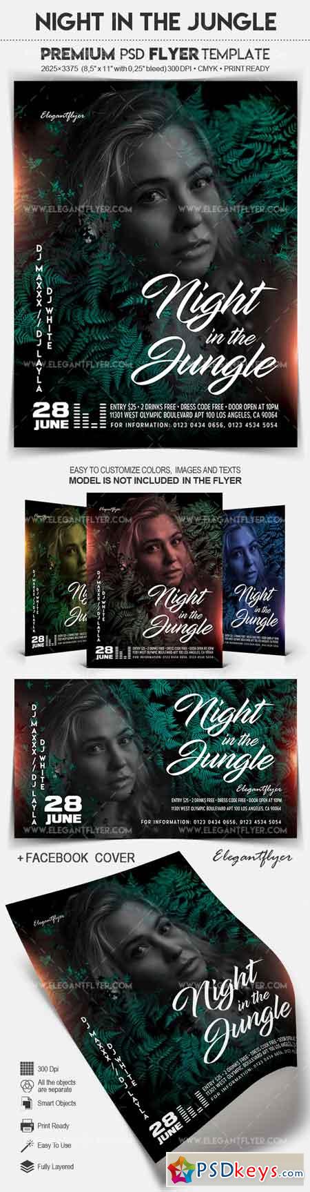Night in the Jungle  Flyer PSD Template