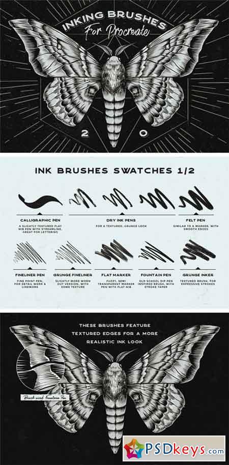 Procreate Inking Brushes - Set of 20 2509667