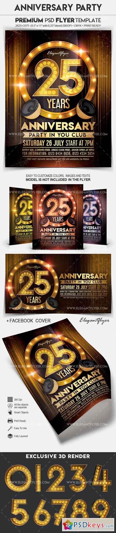 Anniversary Party  Flyer PSD Template