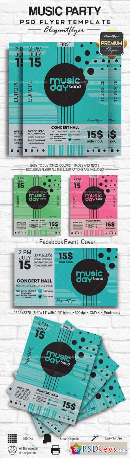 Music Party  Flyer PSD Template