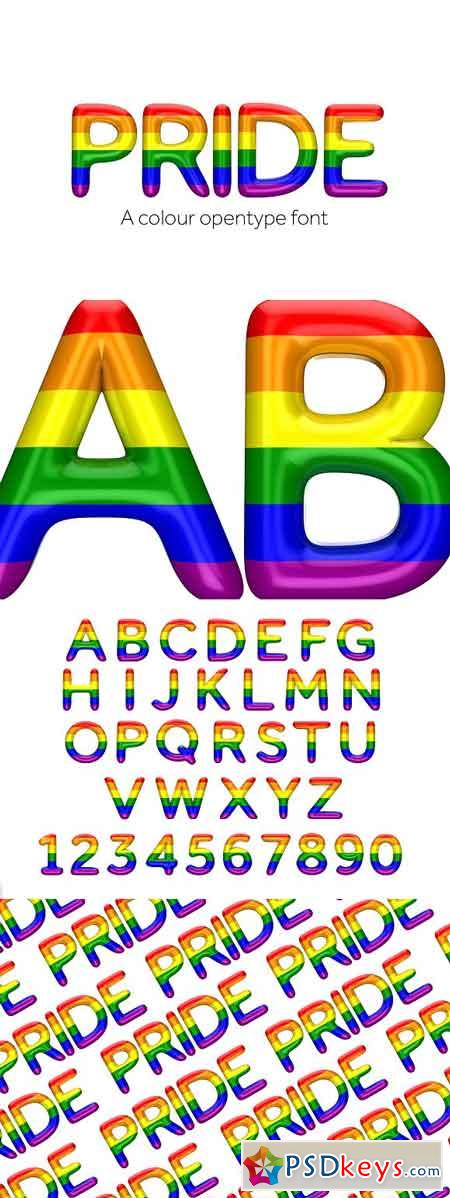 Pride font color open type font 2598054