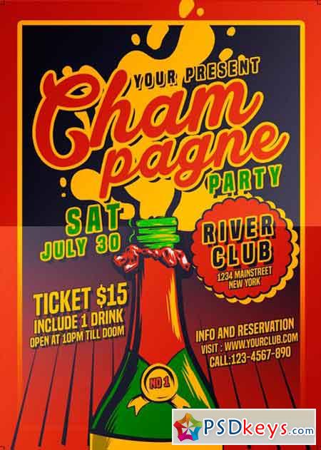 Champagne Party Vector Flyer 2516527