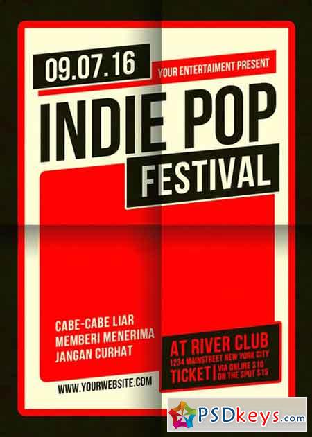 Indie Pop Festival Flyer Template 2516390