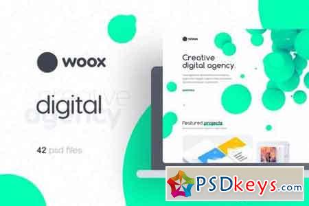 Woox v1.0 - Creative Digital Agency PSD Template 22031449