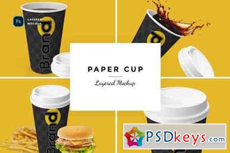 Premium Paper Cup Mockup with different angles