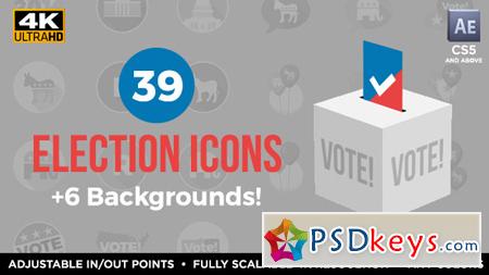 39 Flat USA Election Icons 18394184 - After Effects Projects
