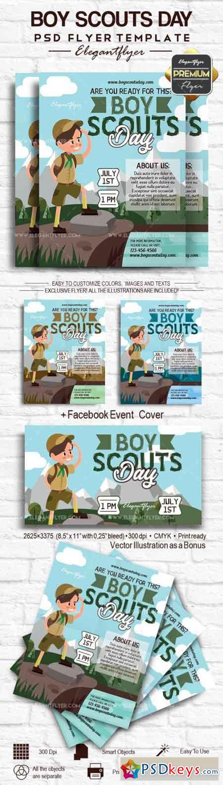 Boy Scouts Day  Flyer PSD Template