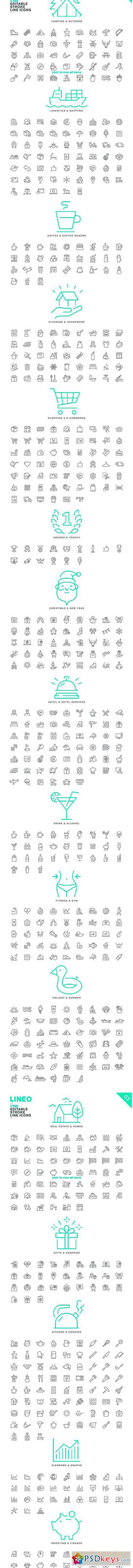 LINEO - 1700+ fully editable icons 2517764