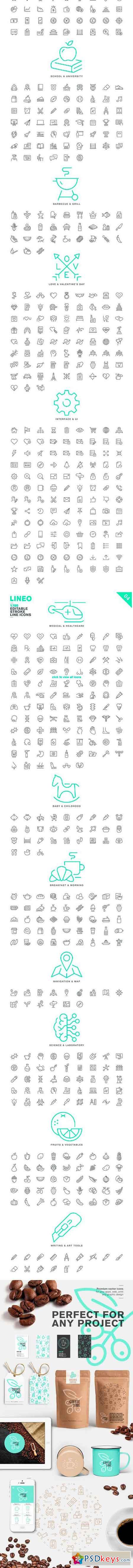 LINEO - 1700+ fully editable icons 2517764