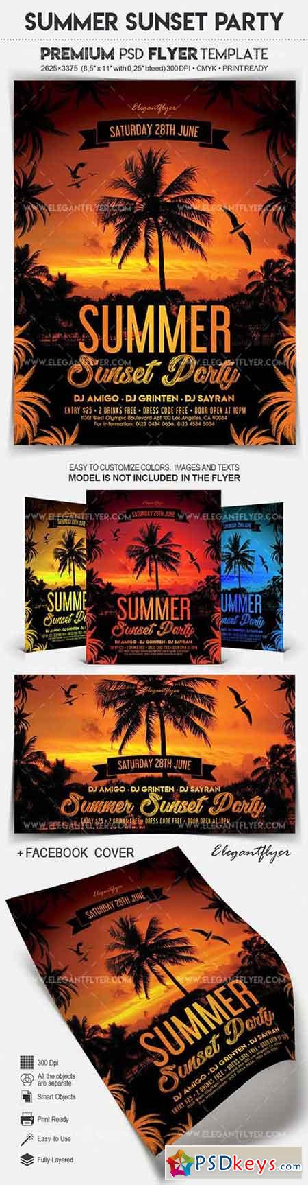 Summer Sunset Party – Flyer PSD Template